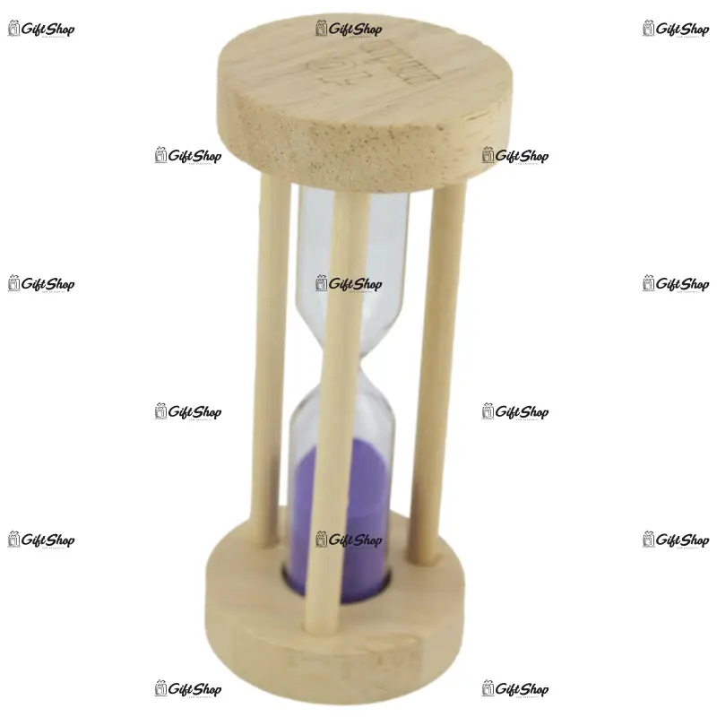 Clepsidra din lemn cu nisip colorat, 10 minute - 11 cm